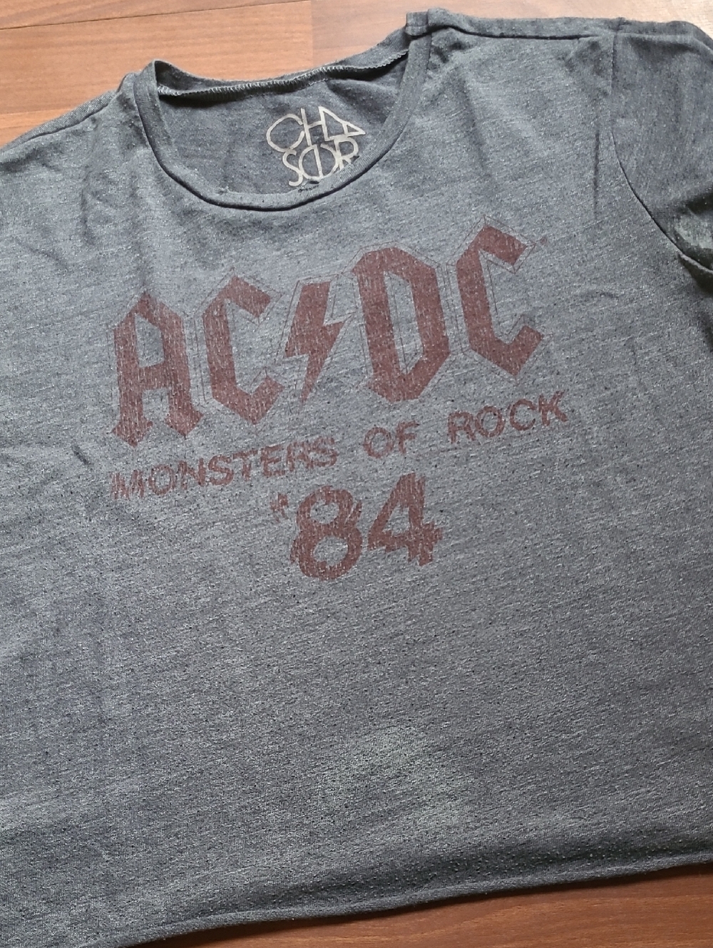 Chaser charcoal gray ACDC Monsters Of Rock tee In red print